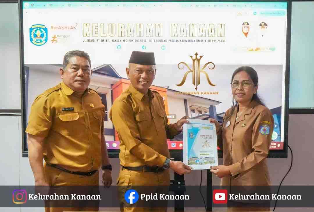 KELURAHAN KANAAN TERIMA WEBSITE DARI DISKOMINFO KOTA BONTANG